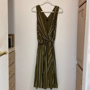 Ann Taylor wrap dress. Olive with white stripes. Worn once
